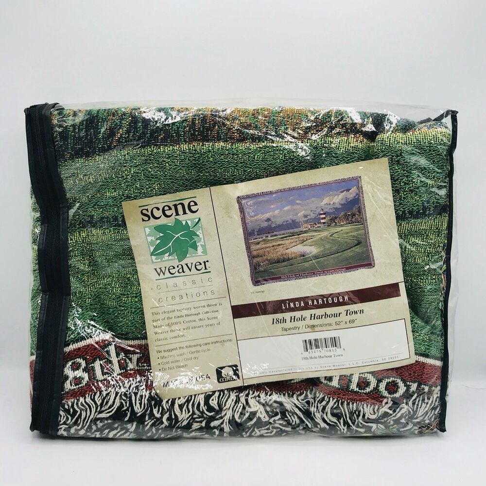 Tapestry Throw Blanket Linda Hartough 18th Hole Harbour Town 52x69 Inches